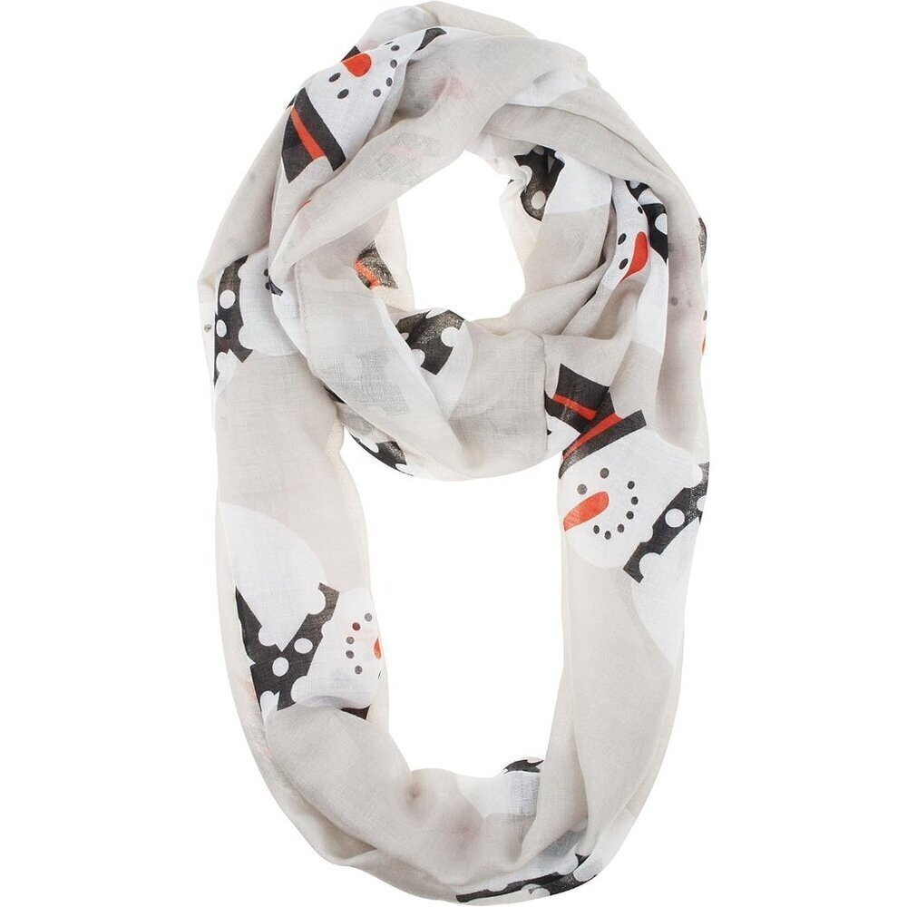Women's Winter Soft Lightweight Sheer Holiday Infinity Christmas Wrapped Scarf